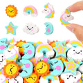 Wolpoark Christmas Unicorn Erasers for Kids 48pcs Bulk Rainbow Moon Star Cute Novelty Pencil Erasers for Thanksgiving Girls Student Ofiice Back to School Supplies Classroom Prizes Party Favors