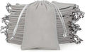 Velvet Drawstring Jewelry Bag, 50Pcs Grey Coin Pouch, 3x4 Dice Bag, for Wrapping Halloween Party Favors or Gifts for Friends, Small Bussiness, Palm Crosses, Necklaces, Bracelet