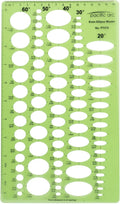 Pacific Arc Even Ellipse Master Template Guide, 79 Ellipses in 5 projections of 20, 30, 40, 50, and 60 Degrees