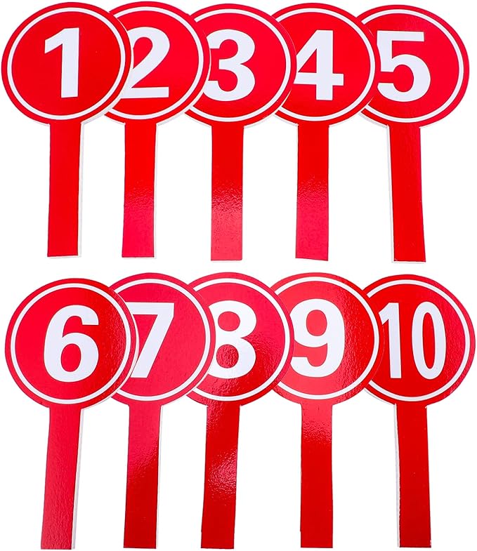 10pcs Handheld Score Paddles Foam Number Scoreboards 1-10 Voting Scoreboards for Sport Competition Classroom Voting and Answers