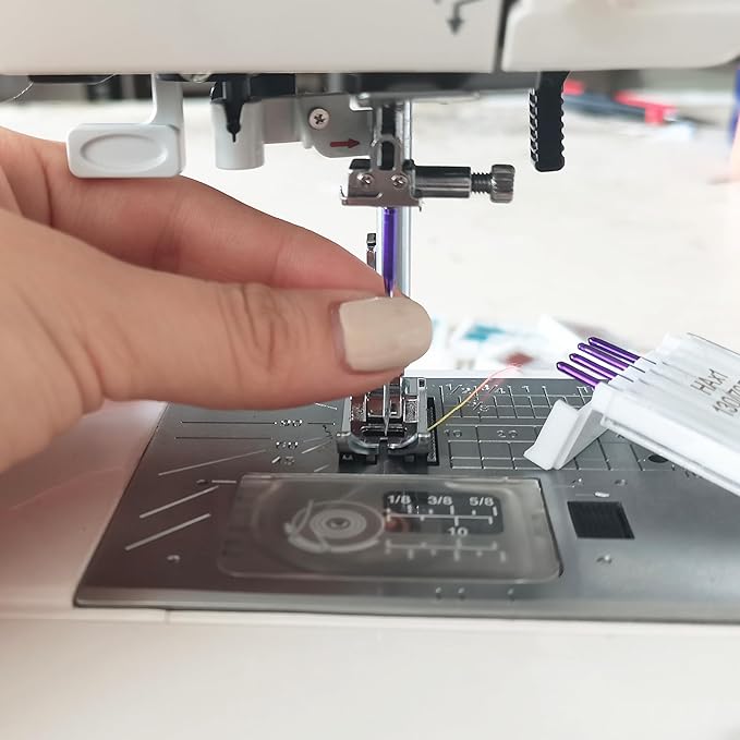 HONEYSEW 30 Pieces Sewing Machine Needles HAX1 130/705H Universal Regular Point Flat Shank Sewing Needle Compatible with Singer, Brother,Janome,Pfaff and Other Brand (Purple Size 14-30PCS)