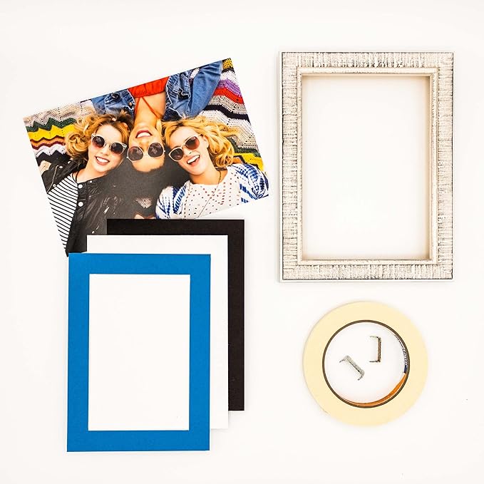 6x8 Mat for 8x10 Frame - Precut Mat Board Acid-Free Bay Blue 6x8 Photo Matte Made to Fit a 8x10 Picture Frame, Premium Matboard for Family Photos, Show Kits, Art, Picture Framing, Pack of 10 Mats