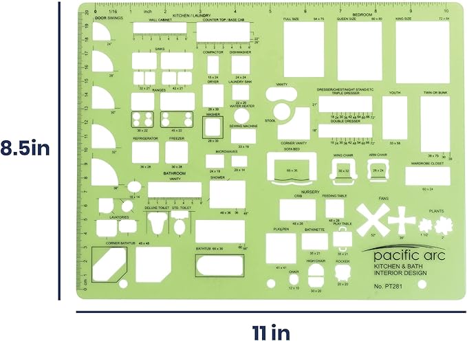 Pacific Arc Kitchen and Bath Interior Design Template Guide, for Bedrooms, Bathrooms, and Kitchens