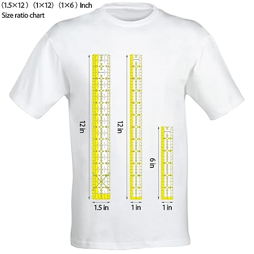 Acrylic Quilters Ruler 12"x1.5", 12"x1",6"x1"