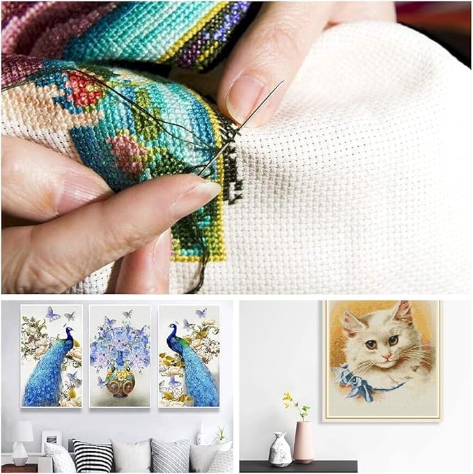 Cross Stitch Aida Fabric 16 Count, 59 by 39 Inch Large Size, Classic Reserve Cross Stitch Aida Cloth for Home DIY Embroidery Decoration