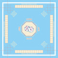 Mahjong Mat for Table 31.5"x31.5", MahJongg Mat Cloth Cover with Game Rules, Mahjong Tablecloth for Card Games, Tile Games, Board Games Table Mat (Sky Blue)