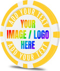 50 Custom Poker Chips, Personalized with Your own Logo, Photo or Text - 11.5g Casino Chips for Poker Gram, Tournaments, Business Card, Token