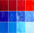 ILLUCKAI 12 Sheets Red+Blue Stained Glass Sheets, 6 x 4 inch Stained Glass Supplies for Stained Glass Beginners and Hobbyists
