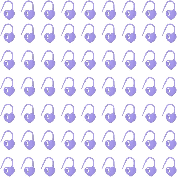 uxcell 400pcs Stitch Markers for Crocheting, Heart Shaped Crochet Marker Needle Clip Counter for Knitting Clothing Tag DIY Craft,Purple