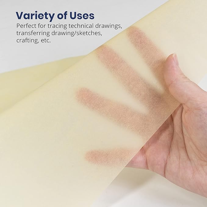 Pacific Arc Tracing Paper Roll, Yellow, 24 Inch x 20 Yard Roll