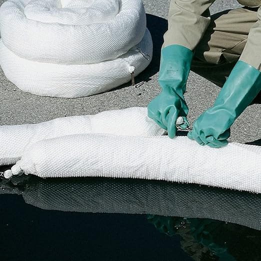 PIG Oil Boom - Oil-Only Absorbent Boom - 4 Pack - 5" x 10' Boom - Absorbs up to 6 gallons per Boom - BOM405
