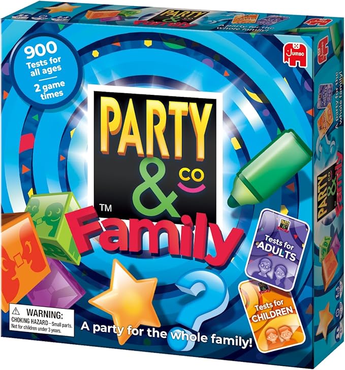 Jumbo Party & Co. Family Board Game - Fun Multi-Challenge Game for 8+ Years, Multiplayer Family Entertainment.