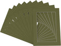 5x7 Mat for 8.5x11 Frame - Precut Mat Board Acid-Free Dill Green 5x7 Photo Matte For a 8.5x11 Picture Frame, Premium Matboard for Family Photos, Show Kits, Art, Picture Framing, Pack of 10 Mats