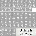 3 Inch Alphabet Letter Stencils for Painting - 70 Pack Letter and Number Stencil Templates with Signs for Painting on Wood, Reusable Cursive Letters Stencils for Chalkboard Wood Signs & Wall Art