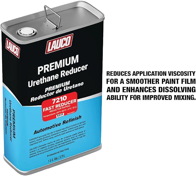 LAUCO Fast Urethane Grade Reducer, 1 Gallon (For 40 °F / 4 °C & Above), High-Performance Solvent Thinner for Urethane & High-Solids Automotive/Industrial Coatings