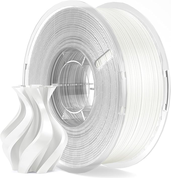 ELEGOO Silk PLA Filament 1.75mm White 1KG, 3D Printer Filament Dimensional Accuracy +/- 0.02mm, 1kg Plastic Spool(2.2lbs) 3D Printing Filament Fits for Most FDM 3D Printers