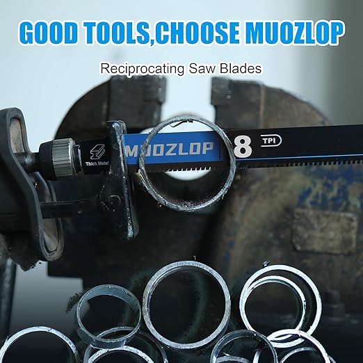 3 Pack 9 inch Reciprocating Saw Blades Set，8 TPI High Carbon Saw Blades for Metal ，Saw Blades with Organizer Case (3, 8T/9inch)