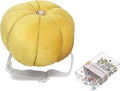 HARFINGTON Wrist Pin Cushion Wristband Sewing Pincushion Polyester Pin Holder Wearable Pumpkin Shaped Needles Wristband with 100 Head Needles for Sewing Quilting DIY Crafts, Yellow