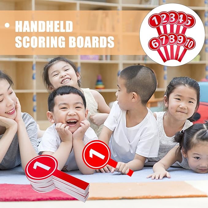 White Board 10Pcs Number Handheld Score Paddles 1-10 Voting Scoreboards Multi-Function Score Boards with Number Handheld Boards (3.9x7.7 Inch) Dry Erase Board