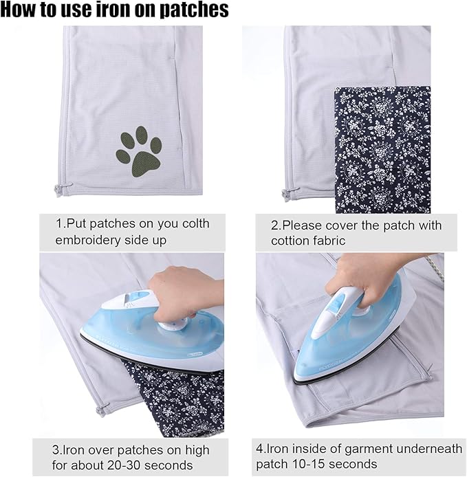 30 Pieces Twill Fabric Patches Fabric Repair Patches Iron on Twill Patch Clothing Repair Patch Kit for Jacket Clothes, 5 Colors and 3 Sizes, 4.9 x 6.9 Inches, 3.7 x 4.1 Inches, 2 x 3 Inches
