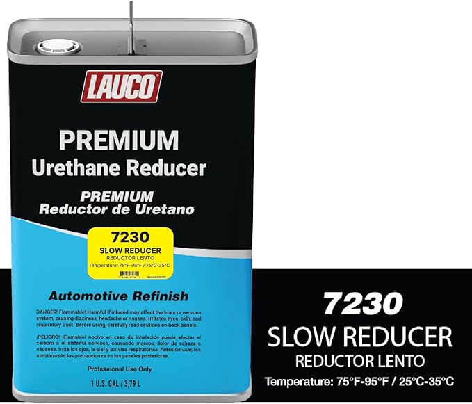 LAUCO Slow Urethane Grade Reducer (7230), 2 Gallons, 75°F - 95°F - For Automotive Paint and Industrial Paint Use - High Performance Automotive Grade