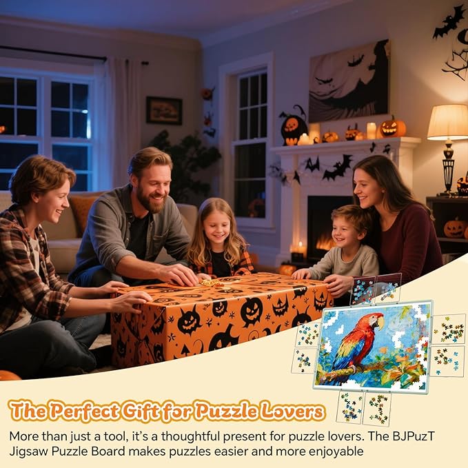 2000 Pieces Rotating Plastic Puzzle Board 3-in-1 Double-Sided/Tilting/Rotating, Portable Table 45.91"x32.48" Spinning Jigsaw Puzzle Table with Cover Lazy Susan Gift for Seniors Adults and Kids
