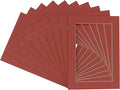 Pack of 25 Acid Free 11x14 Mats Bevel Cut for 8.5x11 Photos - Brick Red Precut Matboards With Backing Boards and Clear Photo Mat Bags For Pictures, Photos, Framing - 4-ply Thickness