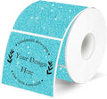 Holographic Thermal Labels Stickers 2" x 2", Square Thermal Stickers Labels, Glitter Self-Adhesive Direct Thermal Label for Small Business- Holographic Blue