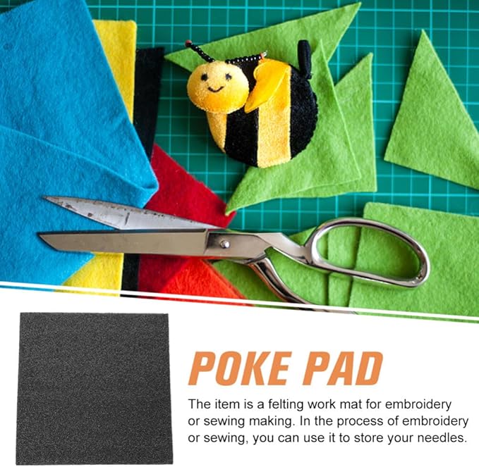 VILLCASE 3pcs Felting Board Foam High Dense, Needle Felting Pad, Work Black Rectangle Felt Mat Sewing Wool Tool for DIY Hand Craft Poking Knitting Projects 7x7 inches