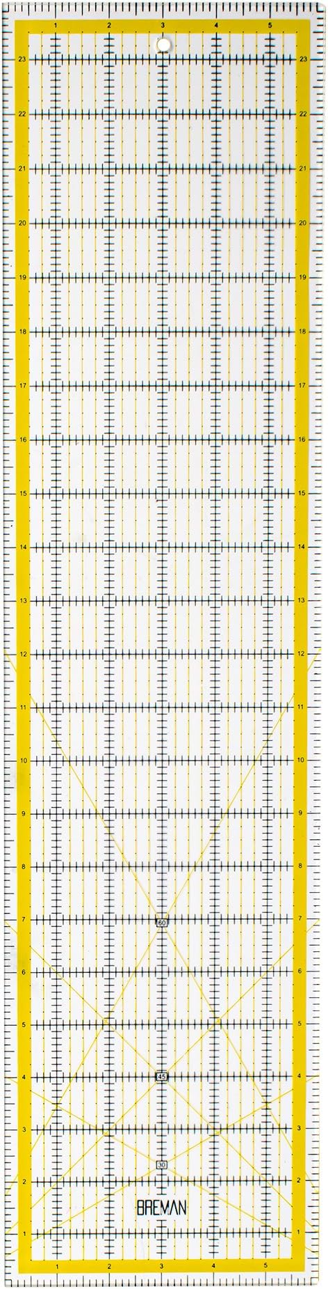 Breman Precision Quilting Rulers – 6x24 Inch Clear Acrylic Rulers for Quilting and Sewing – Laser-Cut Edge, Easy-Read Grid Lines, Angled Markers – Fabric Guide for Left & Right-Handed Users