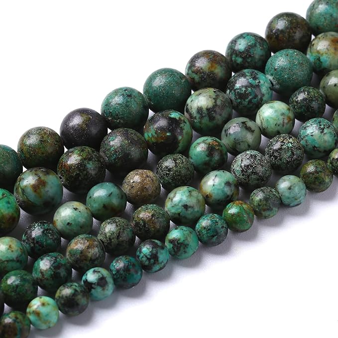 8mm 45pcs Natural African Turquoise Stone Beads for Jewelry Making Round Loose Gemstone Beads DIY Bracelet Necklace Earrings