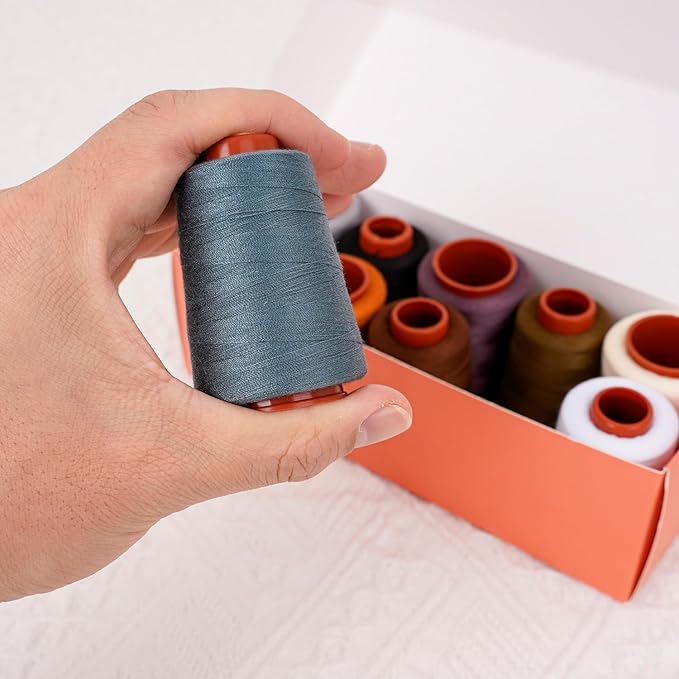 Sewing Thread Kit, All Purpose Sewing Thread 40wt, 10 Spools Assorted Colors Each 800 Yards of Polyester Threads for Sewing Machine, Hand Stitching, Quilting, Serger (Dark Color Series)