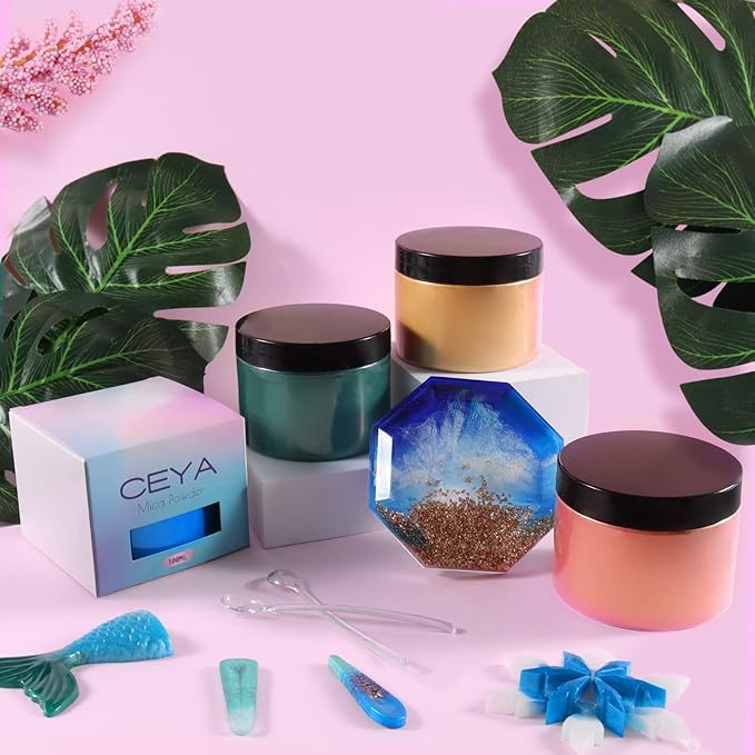 Ceya Mica Powder, 5.3oz/ 150g Black Pearlescent Effect Colorant Pigment Powder for Epoxy Resin, Tumblers, Slime Bath Bomb, Soap Dye, Slime, Candle Making, Resin Crafting, Paint, Jewelry, Nail Polish