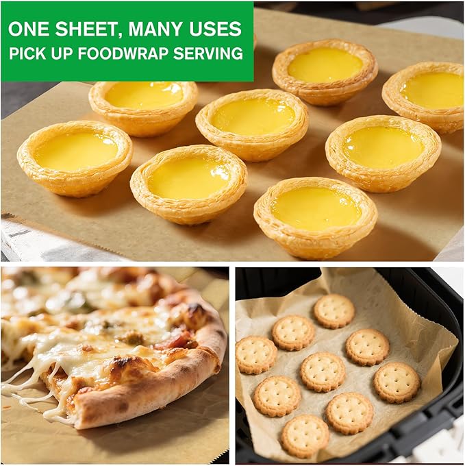 Precut POP UP Deli Paper Sheet Pack of 200, Interfolded Heavy Paper for Food Wrap and Serving (10" x 10-1/2", Kraft）