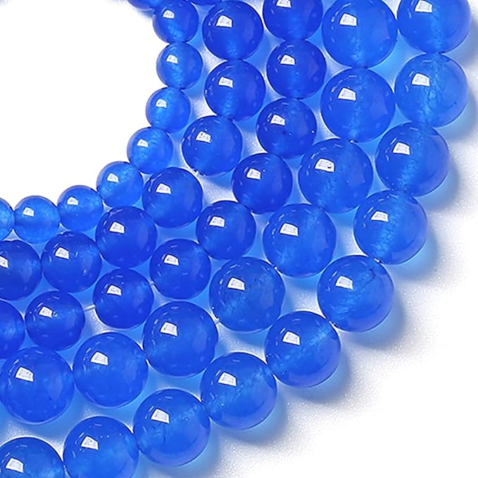 6MM Natural Purplish Blue Chalcedony Stone Beads Crystal Energy Round Loose Beads for Jewelry Making Bracelet 120pcs 2 Strands 32"