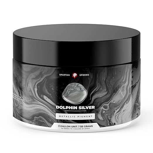 Spartan Epoxies Metallic Pigment Powder for Epoxy - 30 Unique Colors, 4oz for 1 Gallon and 12oz for 3 Gallons of Clear Epoxy, Made in the USA (Dolphin, 12oz (135 Grams))