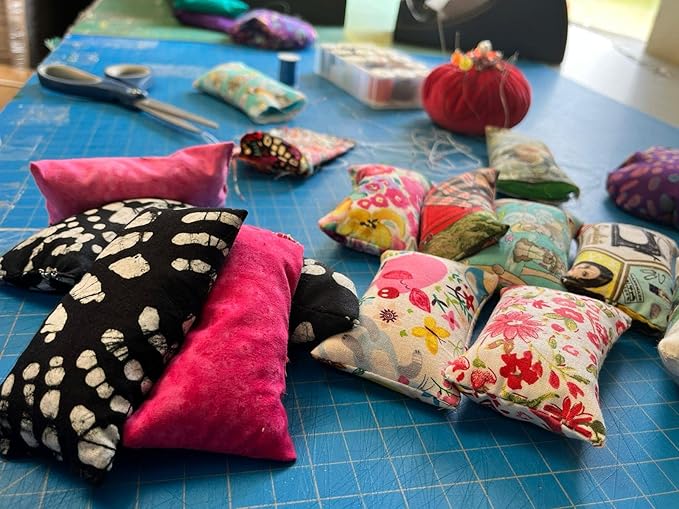 Emery Pincushion for Sewing - Filled with Abrasive Emery Sand - Handmade in USA (2"x3", Midnight at Woodland)