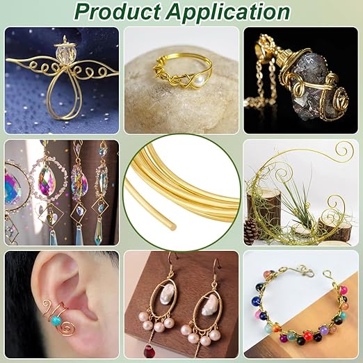 BENECREAT 9.84 Feet Bare Solid Brass Wire, 6 Gauge Round Soft Brass Wire Pure Brass Wire for Jewelry Making Craft Gem Wrapping