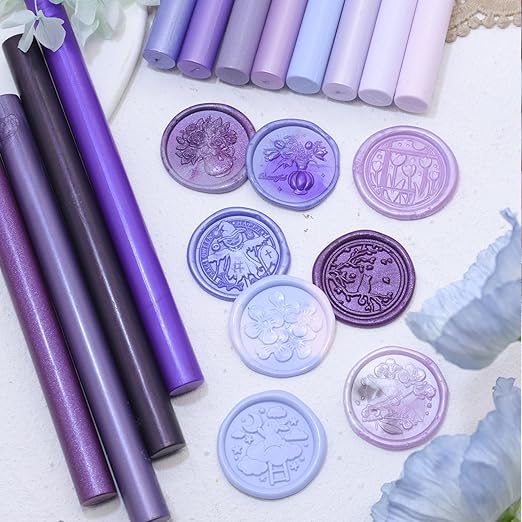 Purple Wax Seal Sticks, 30pcs Sealing Wax Sticks, HOSEALING Glue Gun Wax Seal Sticks for Wax Seal Stamp, Premium Sealing Wax for Wedding Invitations, Letter, Envelope, Craft Adhesive (Mini Size)