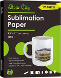 Stone City Sublimation Paper 170 Sheets 105g for Heat Transfer Light Fabric, T Shirt, Mug, Tumbler, Compatible with Inkjet Printer with Sublimation Ink
