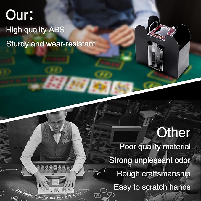 Automatic Card Shuffler 6 Deck Electric Heavy Duty Card Shuffler for Cards,USB/Battery Operated,Perfect for Poker, UNO,and Card Games