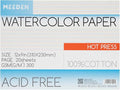MEEDEN Watercolor Paper Block, 100% Cotton Watercolor Paper Pad of 20 Sheets, 140lb/300gsm, Acid-Free Art Paper for Watercolor, Gouache, Ink and More, 9" x 12" Hot Press