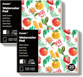 Funto Watercolor Pads, 2 Packs, 100% Cotton, 20 Sheets Each, 8.3x5.8, 140lb/300gsm, Glue Bound, Easy Tear Heavyweight Art Paper for Painting