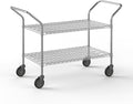 24" W x 42" L x 36" H Chrome Heavy Duty Utility Cart | 2-Tier | NSF Commercial Storage Rack Mobile Unit | Storage and Mobility Solution for Your Business