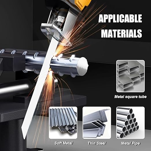 10 Pack 6inch Reciprocating Saw Blades Set,18 TPI High Carbon Saw Blades, Metal Saw Blades with Organizer Case (10, 18TPI/150mm)