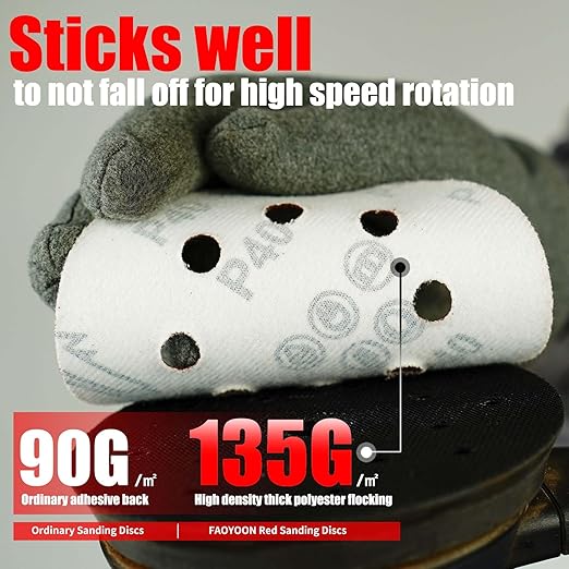 Sanding Disc 5 Inch 8 Hole, 100 Pcs Orbital Sanding Discs Hook and Loop, Sandpaper for polishing and Grinding, 400 Grit Sand Paper for Random Orbital Sander
