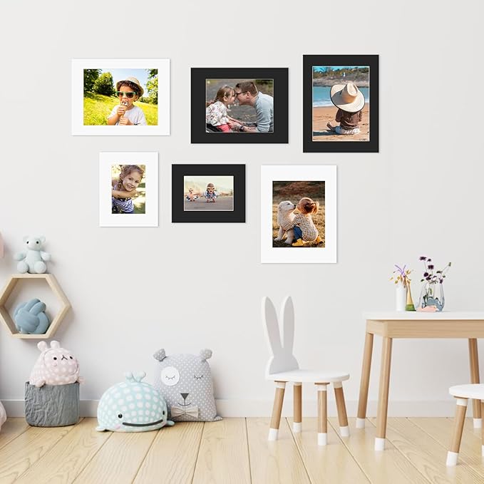 ZBEIVAN 11x14 White Picture Mats with Core Bevel Cut Frame Mattes for 8x10 Pictures - Pack of 5