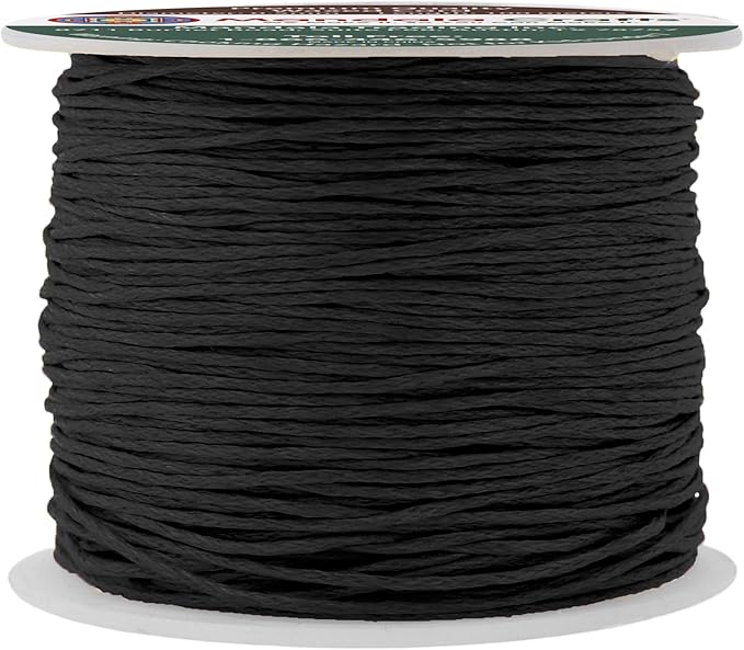 Mandala Crafts 0.5mm 109 Yards Black Cotton Waxed Cord for Jewelry Making Bracelet Cord Waxed String - Beading String Thread Jewelry Cords for Necklaces String
