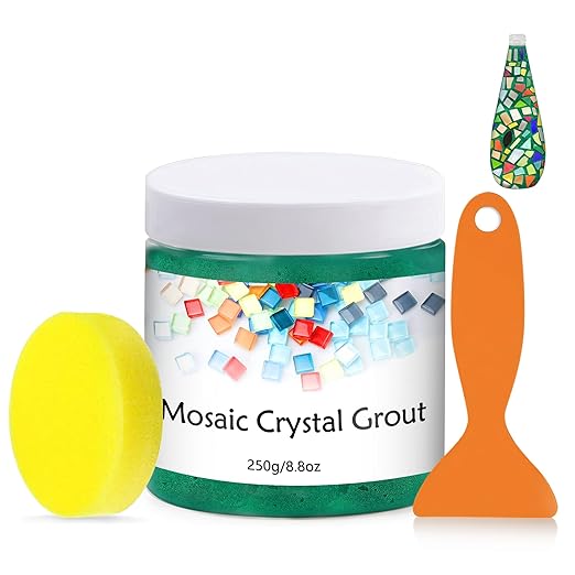Mosaic Crystal Grout, Mosaics Tile Tools, Mosaic Tile Accessories – Essential for Handmade Grouting and Perfect for DIY Craft Projects (Green, 8.8oz)