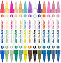 Tommax Acrylic Paint Marker Pens 26 Color, 13pcs 2-headed 2-Color Dual Tip Pens, Point Acrylic Paint Markers for Wood, Canvas, Stone, Rock Painting, Glass, Ceramic Surfaces, DIY